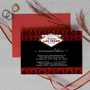 Carte D'accompagnement La Parties scintillant Damask Las Vegas Mariage Co