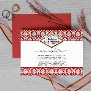 Carte D'accompagnement La Parties scintillant Damask Las Vegas Mariage Co