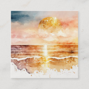Carte D'accompagnement La série de plage à l'aquarelle Design 1