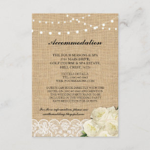 Carte D'accompagnement La toile de jute rose de logement allume des