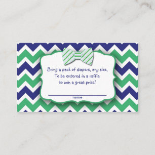 Carte D'accompagnement La tombola verte de couche-culotte de cravate