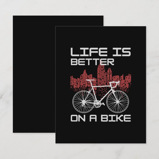 Carte D'accompagnement La vie est meilleure à vélo (Devant / Derrière)