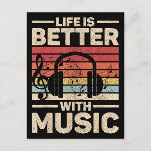 Carte D'accompagnement La vie est meilleure avec l'amant de la musique te