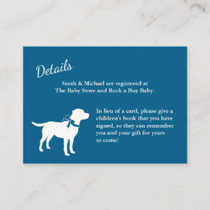 Carte D'accompagnement Labrador Chien Baby shower Blue Boy Lab