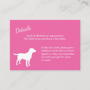Carte D'accompagnement Labrador Chien Baby shower Girl Lab Rose