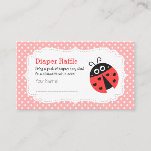 Carte D'accompagnement Ladybug Bébé Fille Douche Refroidissement Billets
