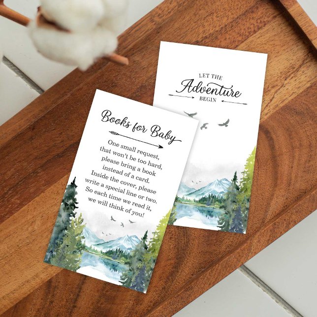 Carte D'accompagnement Laisser l'aventure commencer Baby shower livres po (Créateur téléchargé)