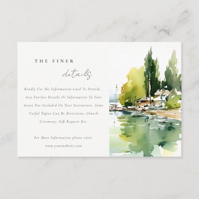 Carte D'accompagnement Lake Geneva Switzerland Landscape Wedding Detail (Devant)