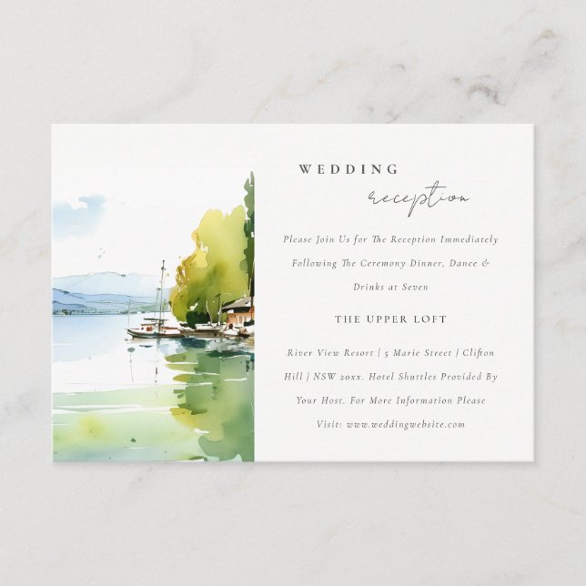 Carte D'accompagnement Lake Geneva Switzerland Scape Wedding Reception (Devant)