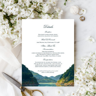 Carte D'accompagnement Lakeside Mountain Wedding Details Card