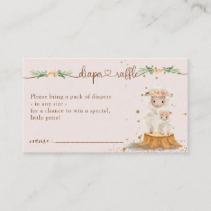 Carte D'accompagnement Lamb rose Baby shower mouton Mommy Diaper Raffe