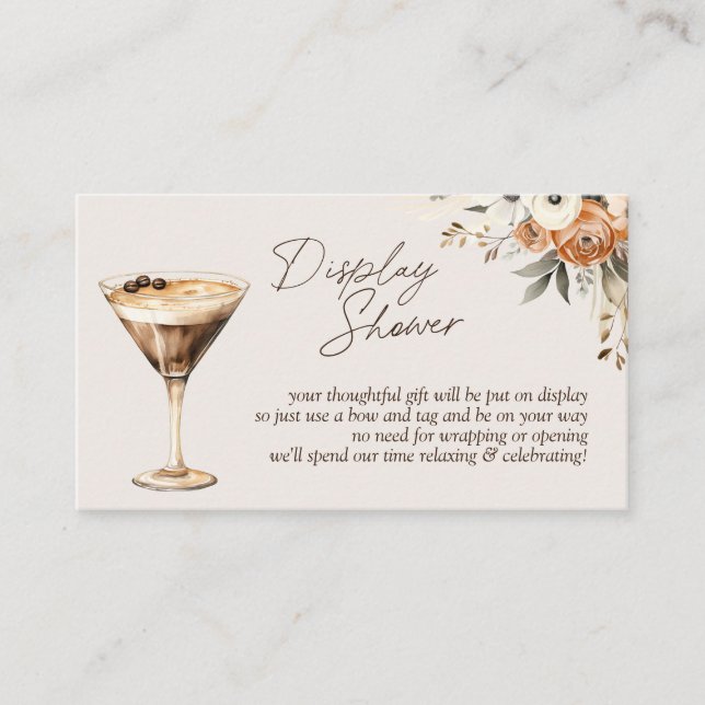 Carte D'accompagnement L'amour brasse l'Espresso Martini Display Douche (Devant)