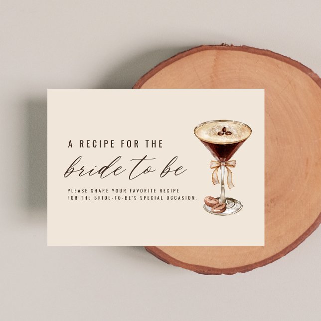 Carte D'accompagnement L'amour brasse Martini Fête des mariées Recette (Créateur téléchargé)