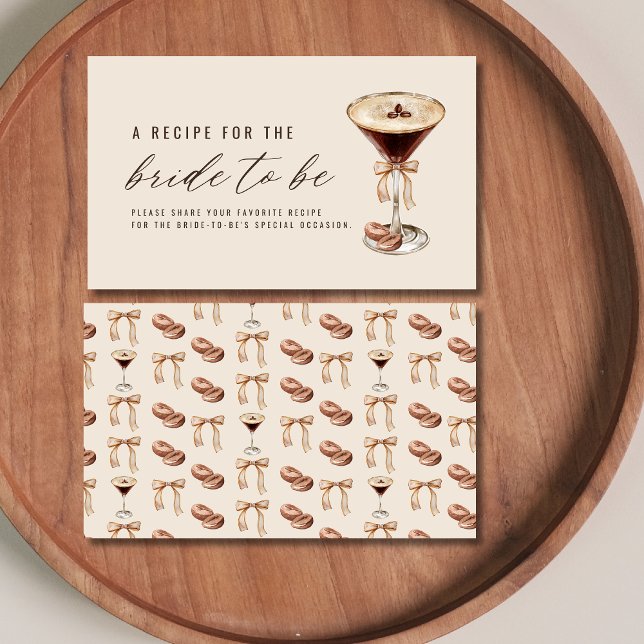 Carte D'accompagnement L'amour brasse Martini Fête des mariées Recette (Créateur téléchargé)