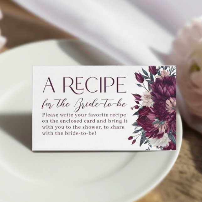 Carte D'accompagnement L'amour dans les fleurs en fleurs Crème Bourgogne  (Créateur téléchargé)