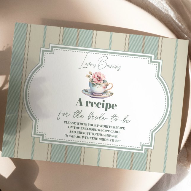 Carte D'accompagnement L'amour est brasser Tea Party Fête des mariées Rec (Créateur téléchargé)