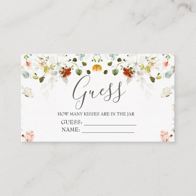 Carte D'accompagnement L'amour est dans Bloom Devinez combien de jeux (Devant)