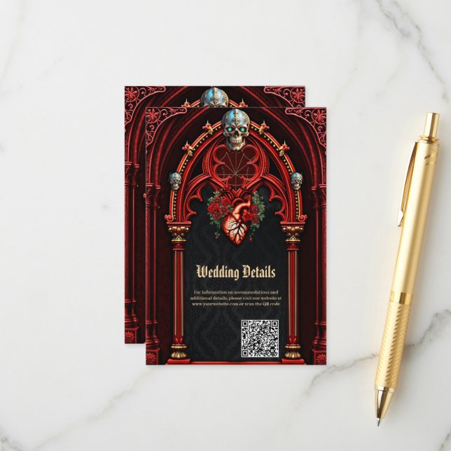 Carte D'accompagnement L'amour éternel à l'ombre des roses. (Devant/Arrière en situation)
