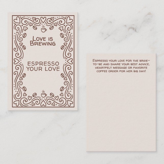 Carte D'accompagnement L'Amour Se Prépare pour la Fête de Fiançailles (Devant / Derrière)