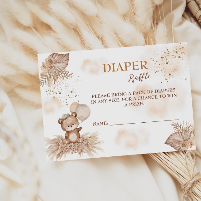 Carte D'accompagnement Lancer de langes Boho Bear Bearly Wait (Créateur téléchargé)