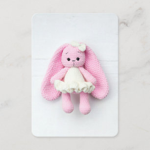 Carte D'accompagnement Lapin au crochet rose – Esthétique douce et faite