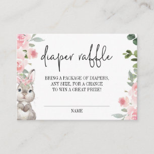 Carte D'accompagnement Lapin Baby shower Floral Déchets Raffin