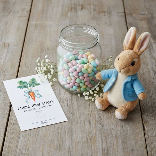 Carte D'accompagnement Lapin de livre d'histoires Devinez combien de jeu  (Créateur téléchargé)