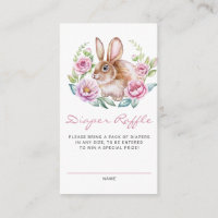 Lapin et Fleurs roses Baby shower Déchets Raffle