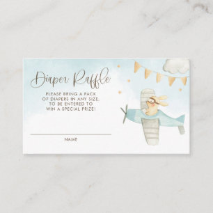 Carte D'accompagnement Lapin Pilote Avion Baby shower Déchets Raffin