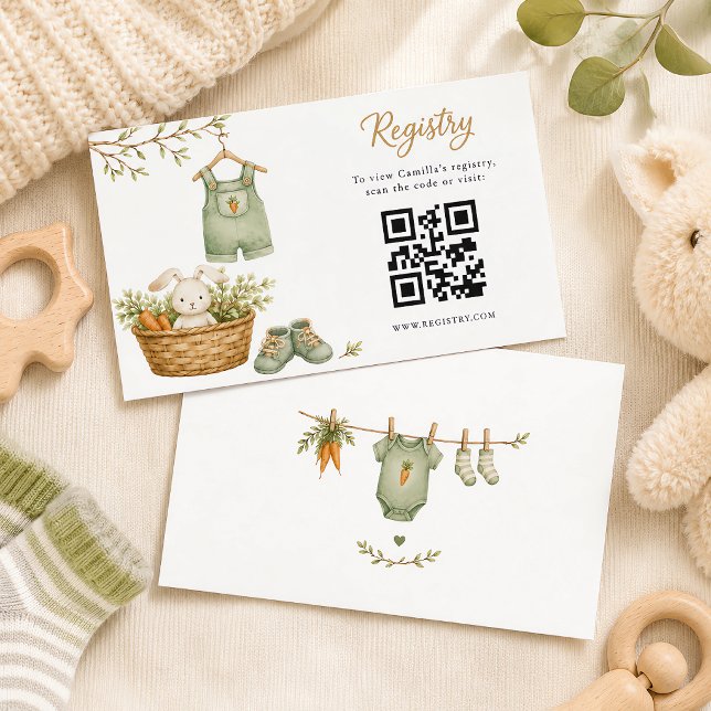 Carte D'accompagnement Lapin Rustique Bébé Né Localement Modifiable (Locally Grown Baby Rustic Bunny Editable Enclosure Card)
