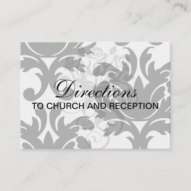 Carte D'accompagnement large et noir bold damask (Devant)
