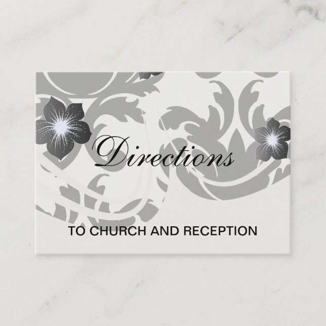 Carte D'accompagnement large et noir bold damask (Devant)