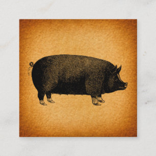 Carte D'accompagnement L'art rustique Vintage du cochon