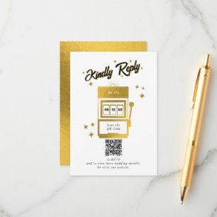 Carte D'accompagnement Las Vegas Casino Destination Wedding Gold