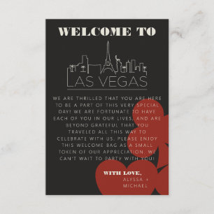 Carte D'accompagnement Las Vegas Casino Skyline Mariage Welcome Bag Card