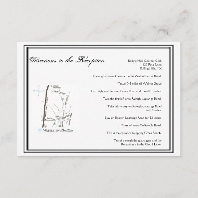 Carte D'accompagnement Las Vegas Destination Mariage Instructions (Devant)