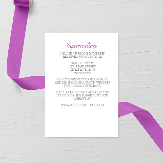 Carte D'accompagnement Lathyrus violet minimaliste Mariage (Créateur téléchargé)