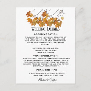 Carte D'accompagnement L'automne artistique quitte le Mariage