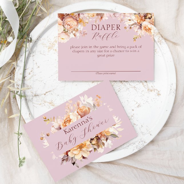 Carte D'accompagnement Lavande Baby shower de chute Floral Déchets Raffin (Créateur téléchargé)