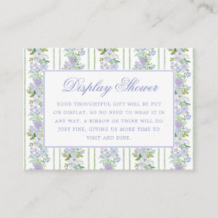Carte D'accompagnement Lavande Floral Prépa Bow Rayure Baby Shower Mariag