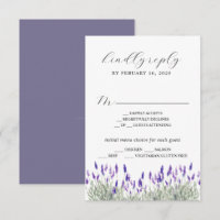 Lavande verte Lilac Purple Lila Wedding RSVP E
