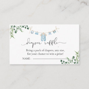 Carte D'accompagnement Lave-linge Baby shower bleu verdure