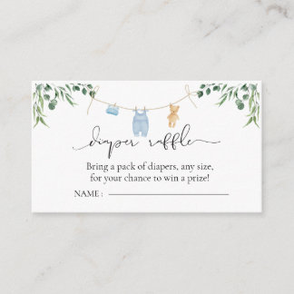 Carte D'accompagnement Lave-linge Lave-linge Baby shower de verdure bleu