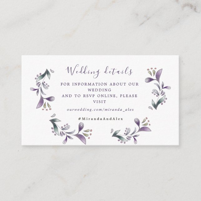 Carte D'accompagnement Lavender floral Spring wreath site mariage (Devant)