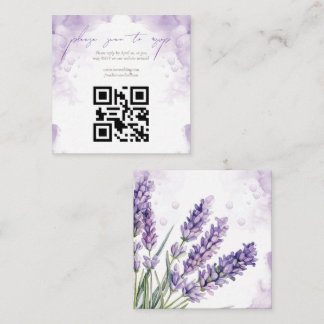Carte D'accompagnement Lavender Garden Wedding QR Code Rsvp