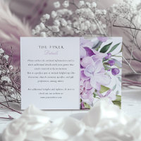 Lavender Hues Mariage Information Card Lilacs