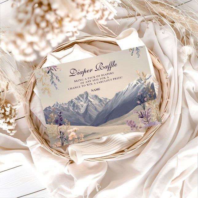Carte D'accompagnement Lavender Meadow Peaks Baby Shower Diapper Raffle  (Créateur téléchargé)