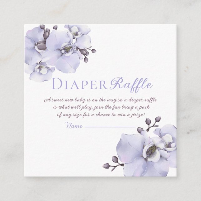 Carte D'accompagnement Lavender Orchid Baby Shower Diaper Raffle Tickets (Devant)