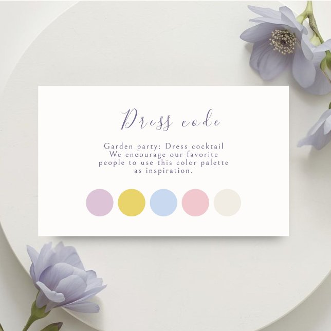 Carte D'accompagnement Lavender Pastel Floral Script Wedding Attire (Créateur téléchargé)