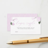 Lavender Purple Floral Baby Shower Diaper Raffle